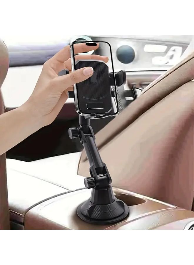 Black Heavy Duty Car Cup Holder Tablet Phone Mount Adjustable Dashboard Base - Image 4