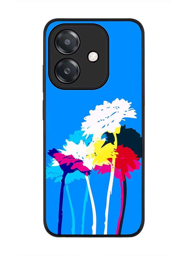 Stylizedd For Oppo A5i Case,Slim fit Camera Protection, Shockproof Thin Phone cover  - Bleeding Flowers (Blue)