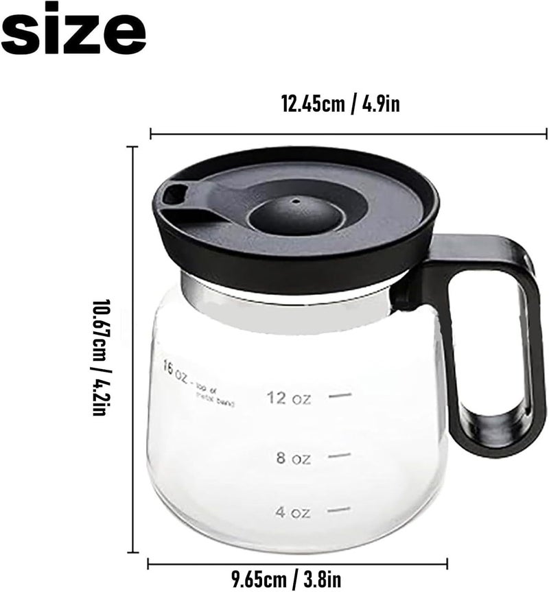 Coffee Pot Mug, 16 Oz Glass Coffee Pot Mug with Lid Transparent Borosilicate Coffee Cup with Handle for Tea, Chocolate, Hot and Cold Drinks - Image 2