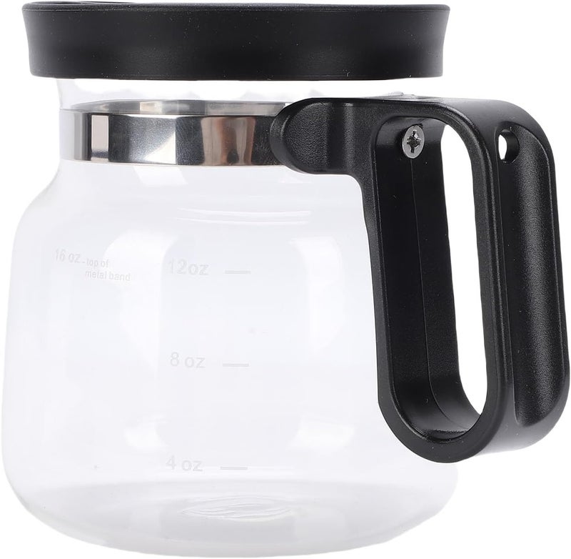 Coffee Pot Mug, 16 Oz Glass Coffee Pot Mug with Lid Transparent Borosilicate Coffee Cup with Handle for Tea, Chocolate, Hot and Cold Drinks - Image 1