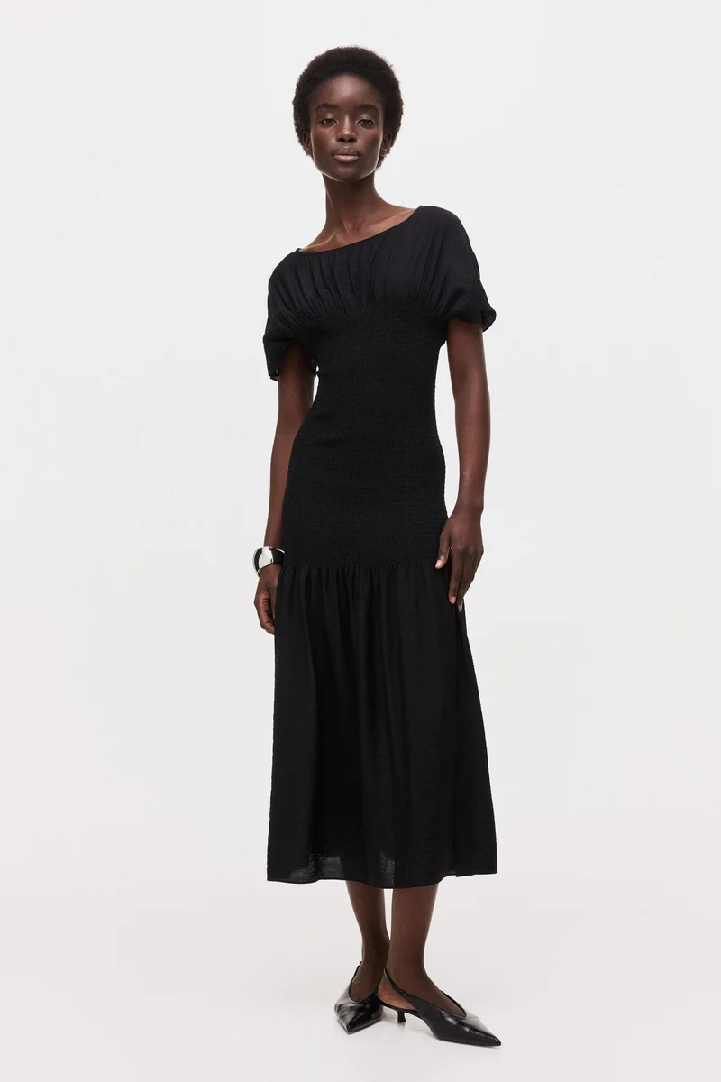 H&M  Smocked-detail dress for Women | Best Price UAE