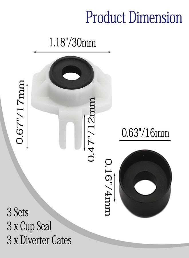 Luomorgo 3 Pcs Cup Seal & Diverter Gate Compatible with Bathtub Spout, Shower Tub Spout Replacement Parts - Image 3