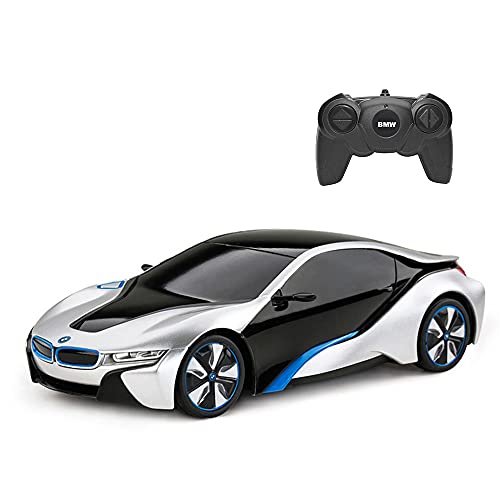 RASTAR BMW i8 RC Car BMW i8 124 Remote Control Car BMW Toy Car Silver - Image 1