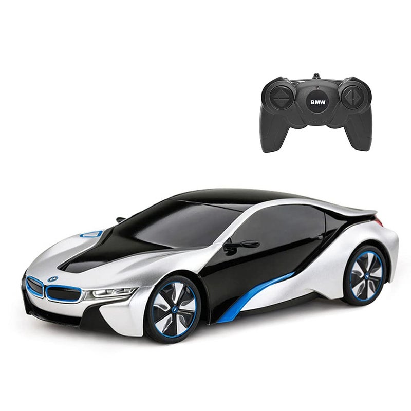 RASTAR BMW i8 RC Car BMW i8 124 Remote Control Car BMW Toy Car Silver - Image 2