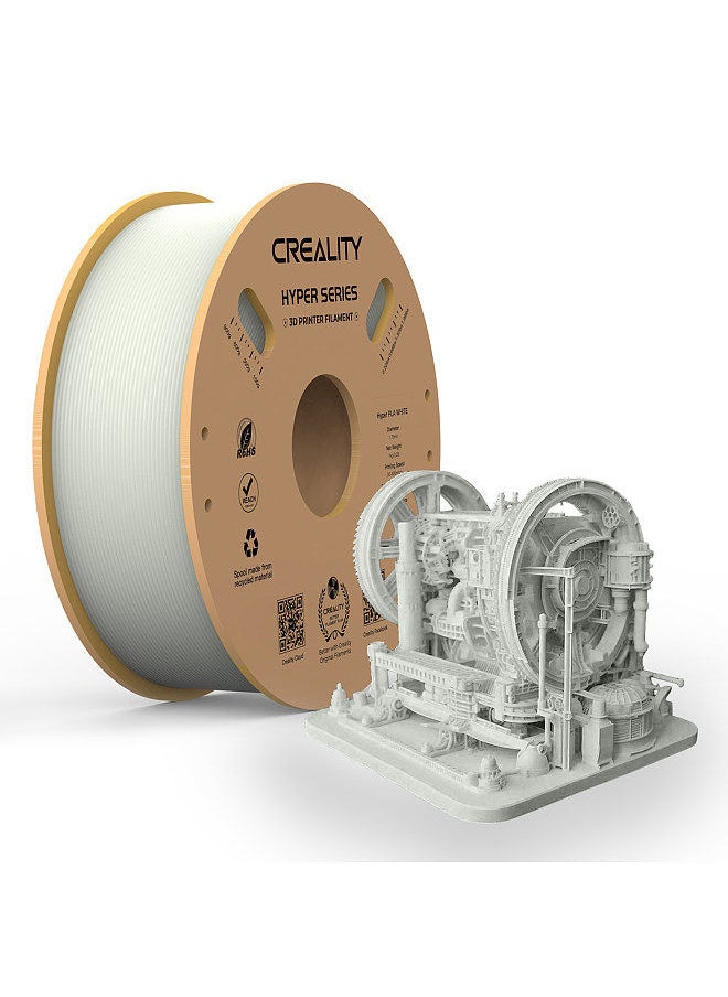 Creality 3D - Hyper PLA  Filament 1.75mm High Fluidity High Speed 3D Printing Material Stable Extrusion Spool Dimensional 1KG(2.2lb) Accuracy +/-0.03mm Standard 1 Roll - White - Image 1