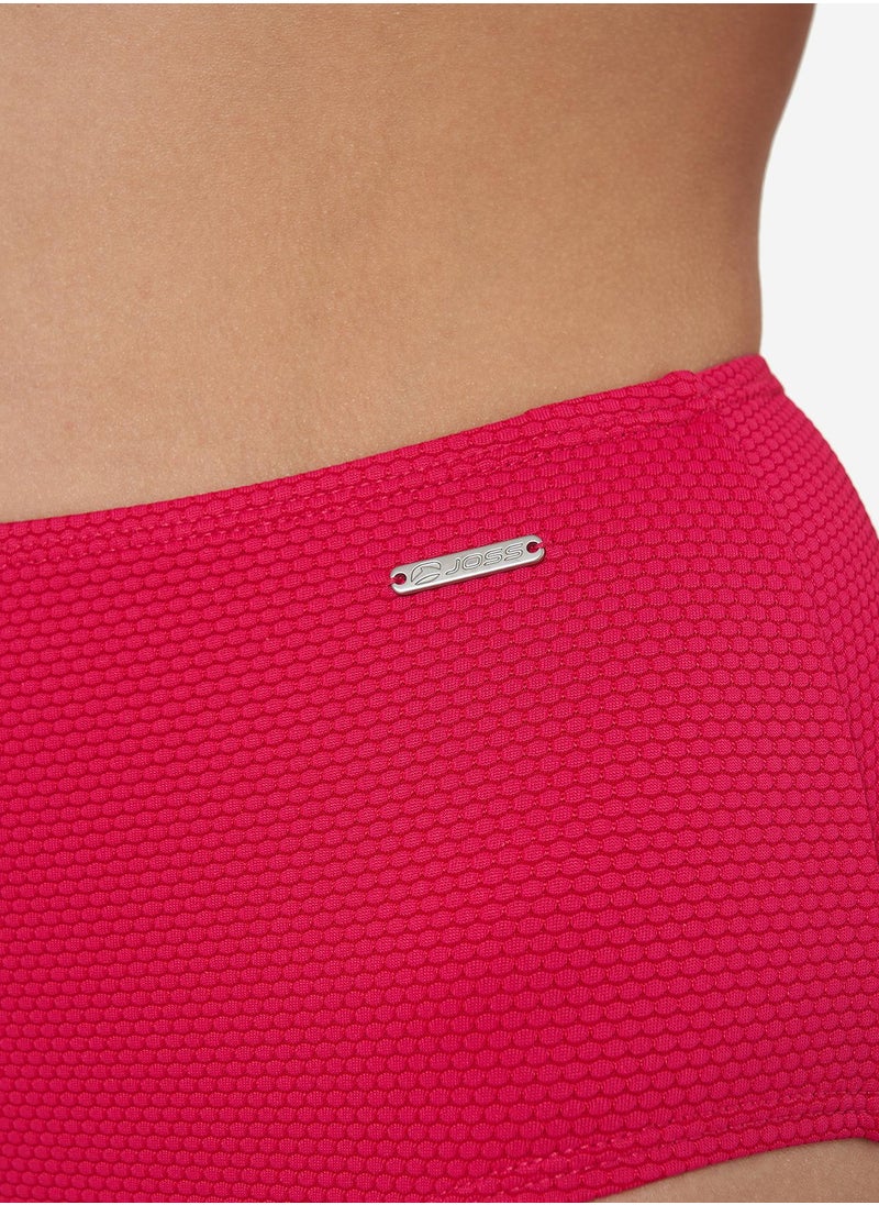 Joss Joss Women's Fuchsia Swimming Trunks – Textured Fabric, Comfortable Fit, Modern Synthetic Material, Durable & Retains Color for Long-Lasting Use  - Image 3