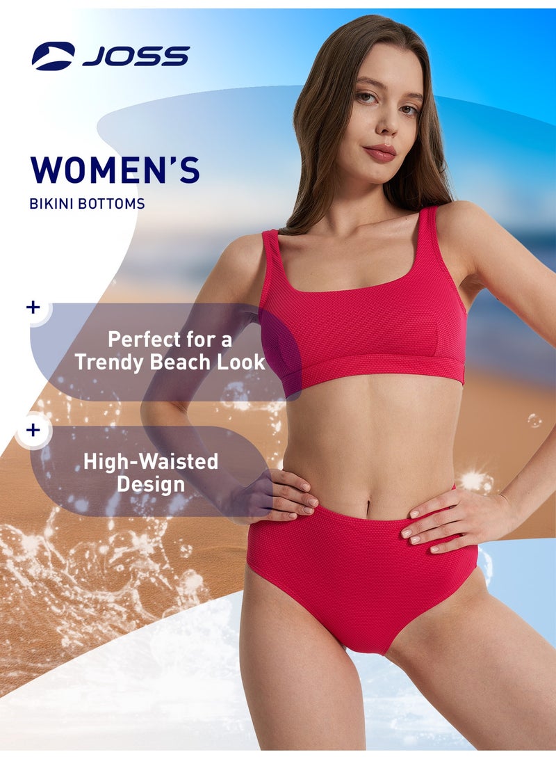 Joss Women's Fuchsia Swimming Trunks – Textured Fabric, Comfortable Fit, Modern Synthetic Material, Durable & Retains Color for Long-Lasting Use - Image 2
