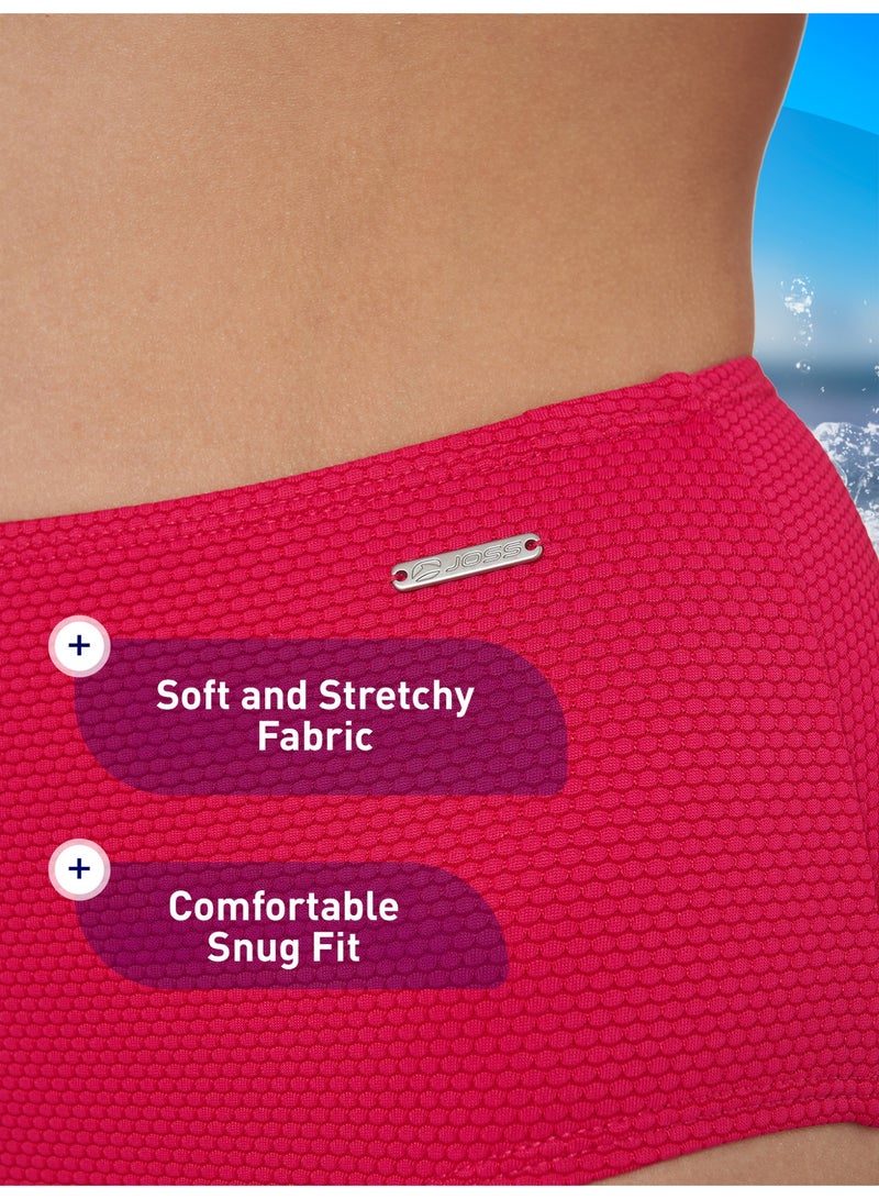 Joss Women's Fuchsia Swimming Trunks – Textured Fabric, Comfortable Fit, Modern Synthetic Material, Durable & Retains Color for Long-Lasting Use - Image 3