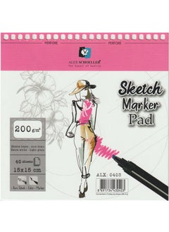 Spiral Sketch Marker Notebook Pad 200 gr 40 Sheets 15 x 15 cm