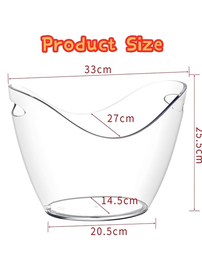 Ice Bucket Wine Bucket,8L Wine Bucket Chiller for Parties,Clear Acrylic Cooler Bucket for Champagne Wine Drinks Beer,Beverage Tub,Ice Tub,Bar Supplies - Image 2
