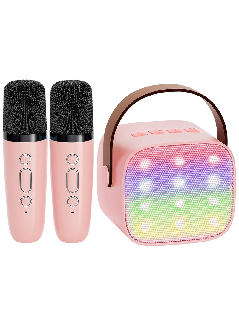 Mini Karaoke Machine for Kids Adults Portable Bluetooth Speaker with 2 Wireless Microphones  - Image 1