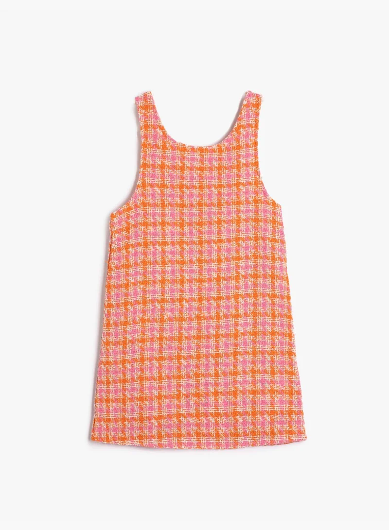كوتون Tweed Dress Pocket Detail Strappy