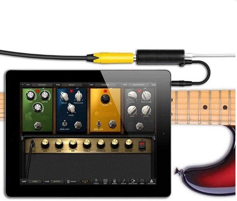 HETVIN واجهة صوتية AMP لجهاز iPod Touch و iPhone و موصل الجيتار واجهة صوتية متعددة الوسائط، 7 × 2 × 2 سم، (أسود) - Image 2