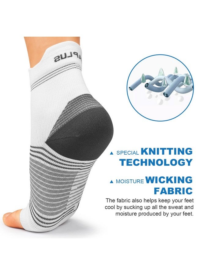 PAPLUS Plantar Fasciitis Sock (6 Pairs) for Men and Women, Compression Foot Sleeves with Arch and Ankle Support (White, Large) - Image 4
