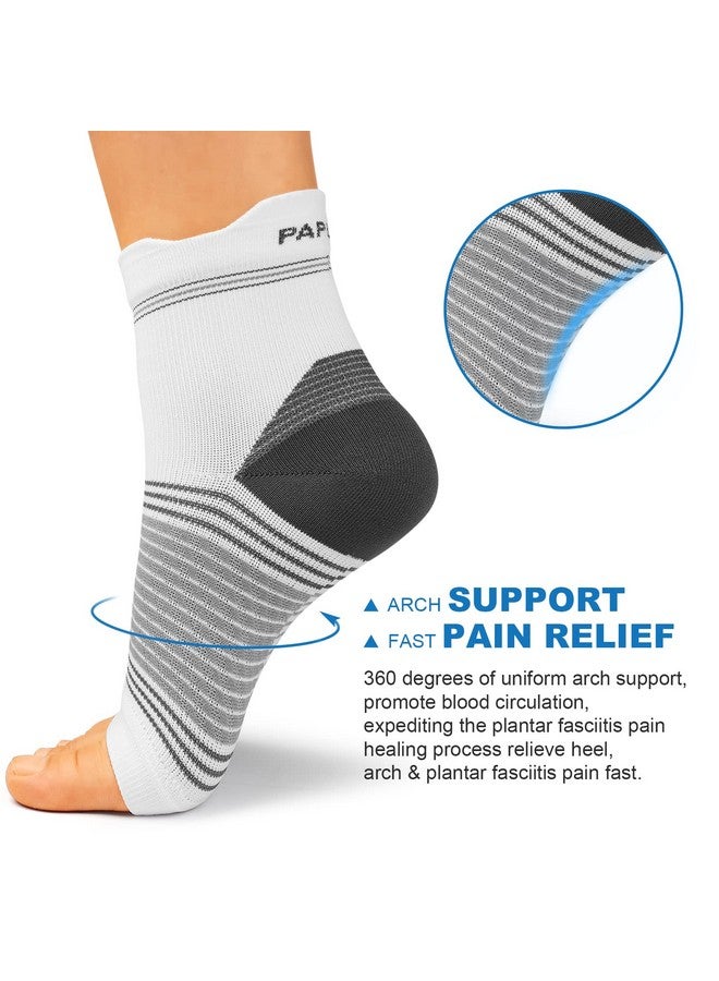 PAPLUS Plantar Fasciitis Sock (6 Pairs) for Men and Women, Compression Foot Sleeves with Arch and Ankle Support (White, Large) - Image 2