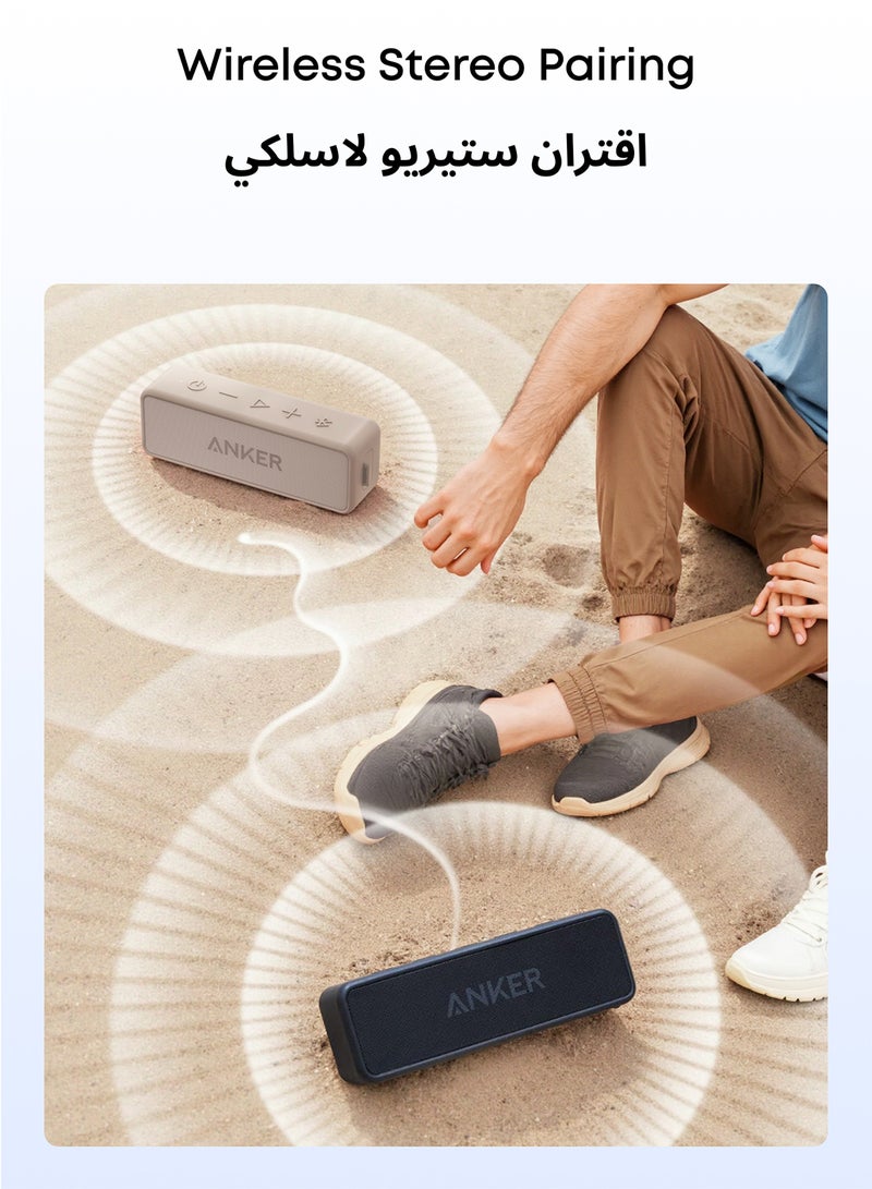 أنكر Anker Soundcore 2 Portable Bluetooth Speaker with 12W Stereo Sound, BassUp, IPX7 Waterproof, 24-Hour Playtime, Wireless Stereo Pairing, Speaker for Home, Outdoors, Travel Pink pink - Image 4