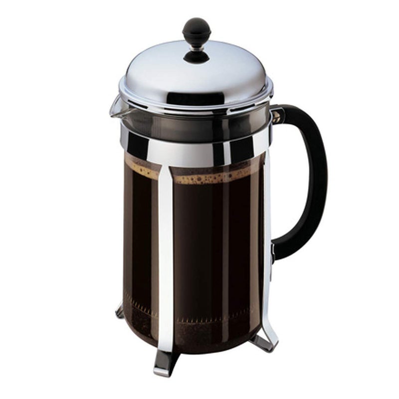 Bodum 51oz Chambord French Press Coffee Maker HighHeat Borosilicate Glass Polished Stainless Steel Made in Portugal