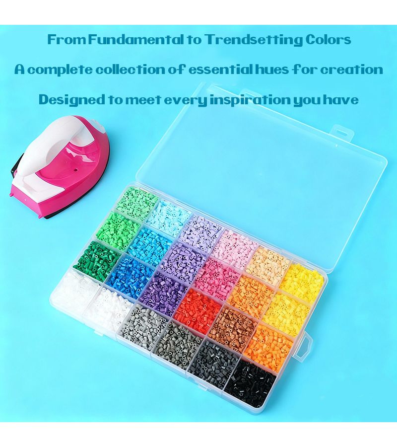 2.6mm 24 Grid Pony Beads 5 Systems 12000 Pieces Pixel Mosaic Fused Beads - Image 4