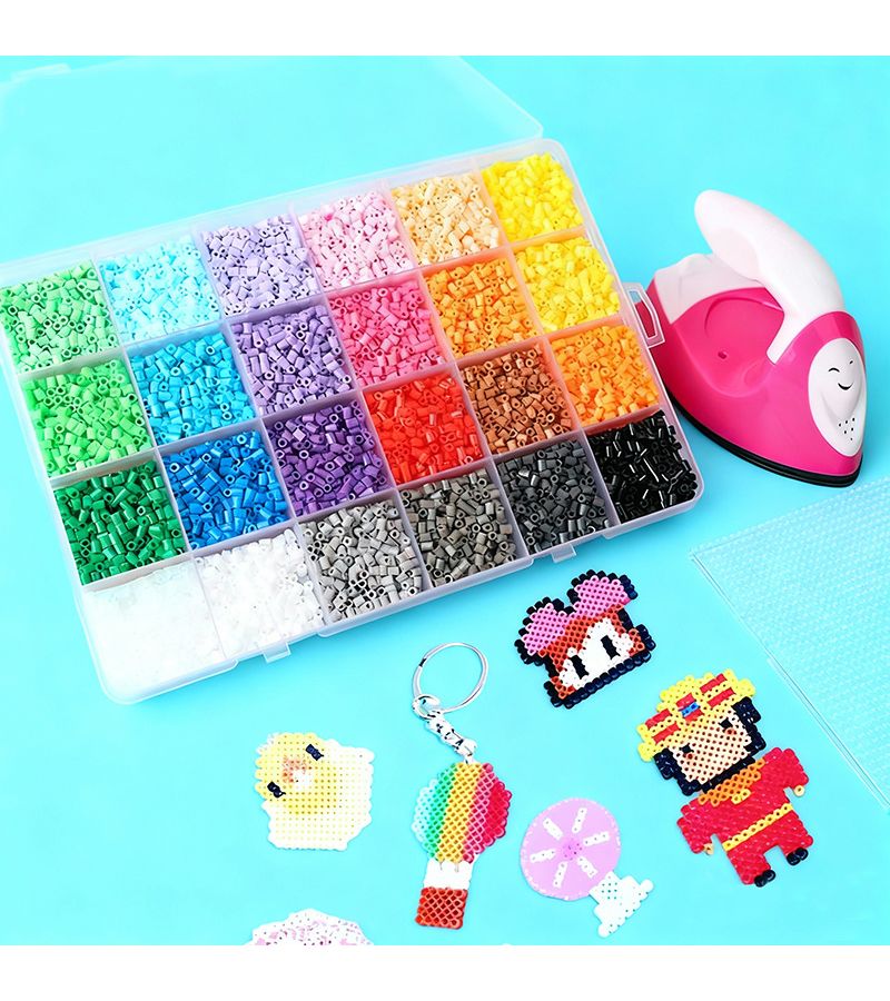 2.6mm 24 Grid Pony Beads 5 Systems 12000 Pieces Pixel Mosaic Fused Beads - Image 1