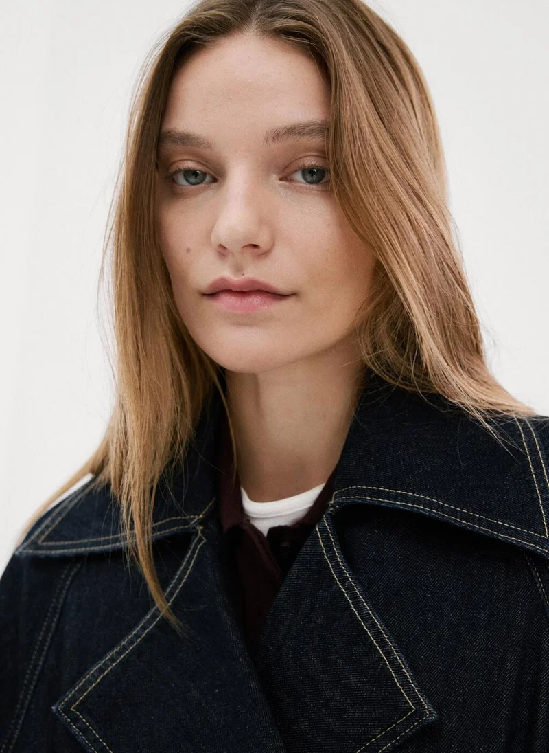 MANGO  Denim trench with belt for Women | Best Price UAE