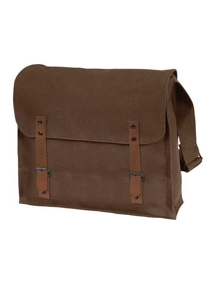 Rothco Canvas Medic Bag Crossbody Shoulder Bag with Leather Closing Straps, Brown