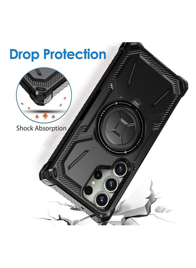 general Samsung Galaxy S24 Ultra/ S24 Plus/S24 Case MagSafe Double Layer Invisible Magnetic Armor Bracket Premium Heavy Duty Rugged Shock Resistant Case with Ring for Galaxy S24 Ultra/ S24 Plus/S24 - Image 3