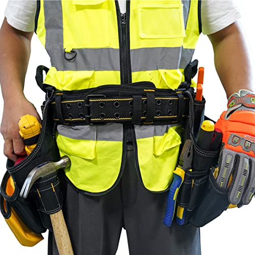 MELOTOUGH Padded Electrician Tool Belt Tradesman Pro Padded Tool Belt With Back Support Heavy Foam Padding Carrying Handle,4 Suspenders D ring hook One Size Visit the Store - Image 5