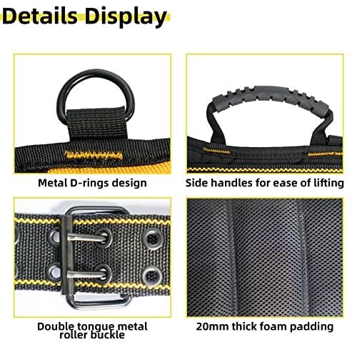 MELOTOUGH Padded Electrician Tool Belt Tradesman Pro Padded Tool Belt With Back Support Heavy Foam Padding Carrying Handle,4 Suspenders D ring hook One Size Visit the Store - Image 4