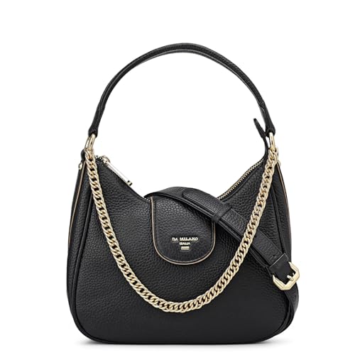 Da Milano Leather Sling Bag for Women - Black (01682OL) - Image 1