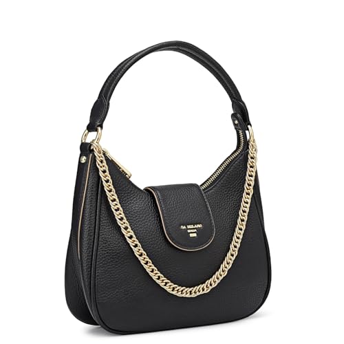 Da Milano Leather Sling Bag for Women - Black (01682OL) - Image 2