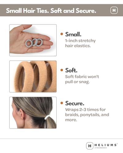 Heliums Small Soft Hair Ties Medium Blonde 1 Inch Mini Nylon Bands No Damage Ponytail Holders for Kids Braids and Thin Hair 30 Count - Image 3