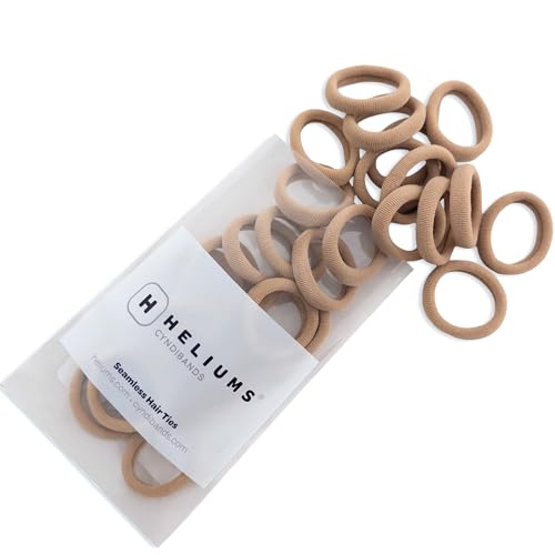 Heliums Small Soft Hair Ties Medium Blonde 1 Inch Mini Nylon Bands No Damage Ponytail Holders for Kids Braids and Thin Hair 30 Count - Image 1