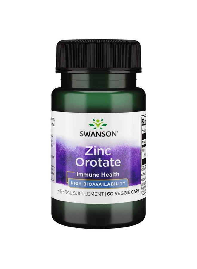 SWANSON Zinc Orotate 10 Milligrams Elemental Zinc 60 Veg Capsules - Image 1