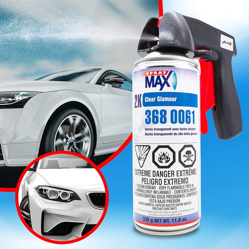 Moshify Spraymax 2K Clear Coat Aerosol Spray Can - High Gloss for Automotive Car Repair and New Paint Jobs - Two Stage Clear Coat - Bundled Spray Can Trigger - Image 5
