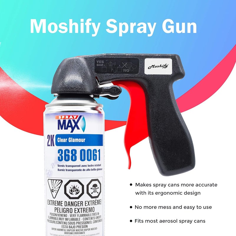 Moshify Spraymax 2K Clear Coat Aerosol Spray Can - High Gloss for Automotive Car Repair and New Paint Jobs - Two Stage Clear Coat - Bundled Spray Can Trigger - Image 3
