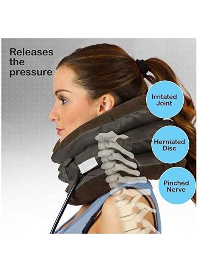 Generic S K ENTERPRISE Portable Neck Pillow Three Layers Tractor Massager Excerciser for Cervical Spine Neck Back Shoulder Pain  - Image 3