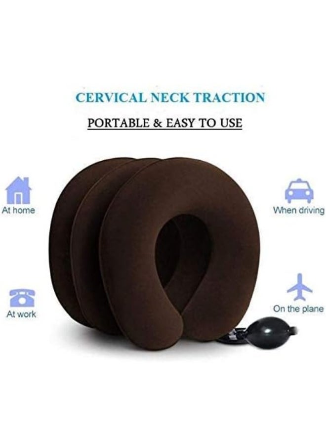 Generic S K ENTERPRISE Portable Neck Pillow Three Layers Tractor Massager Excerciser for Cervical Spine Neck Back Shoulder Pain  - Image 2