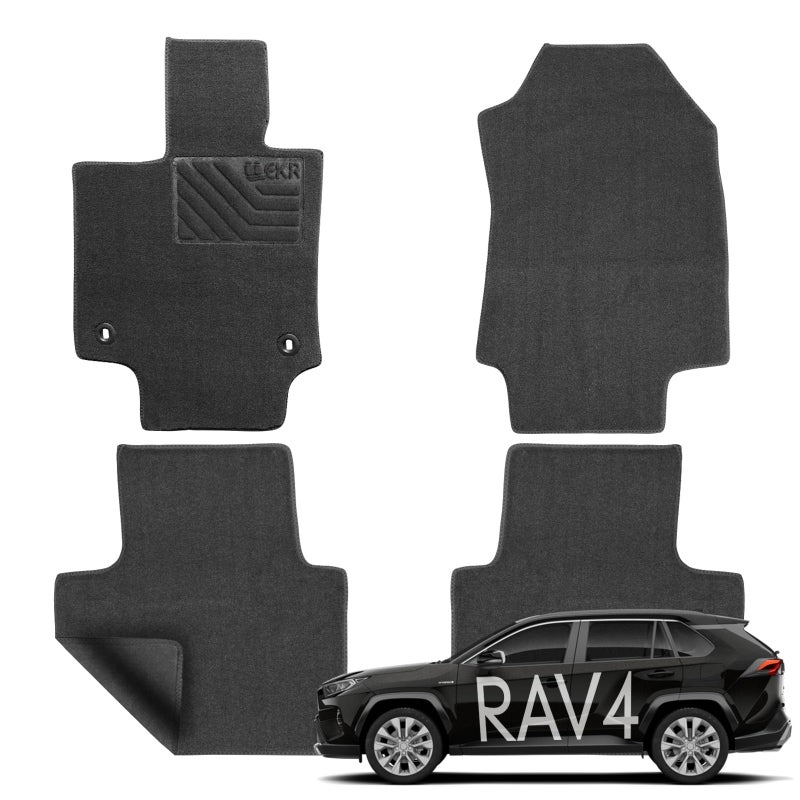 EKR Custom Fit Carpet Floor Mats for Toyota RAV4 20192024 2025 Not for Hybrid05 Inch Thickness Rugs Premium All Weather AntiSlip Waterproof Floor Liners Black QuickDry Blanket