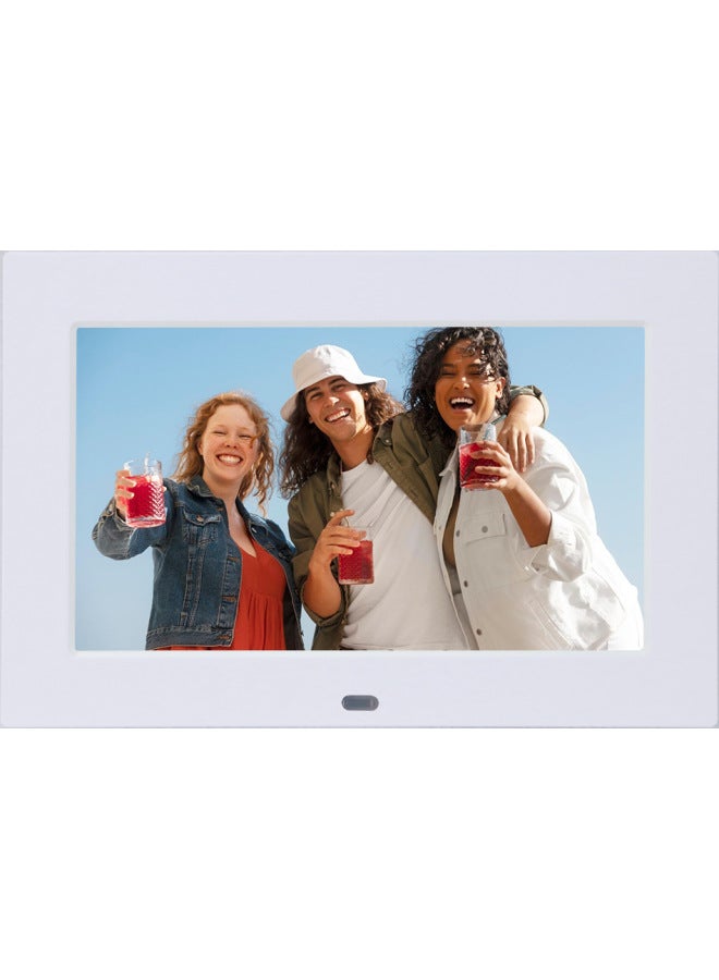 Dedicated 8-inch Digital Photo Frame HD Electronic Photo Frame Clock Multi-function Video Player Advertising Machine-Color:White