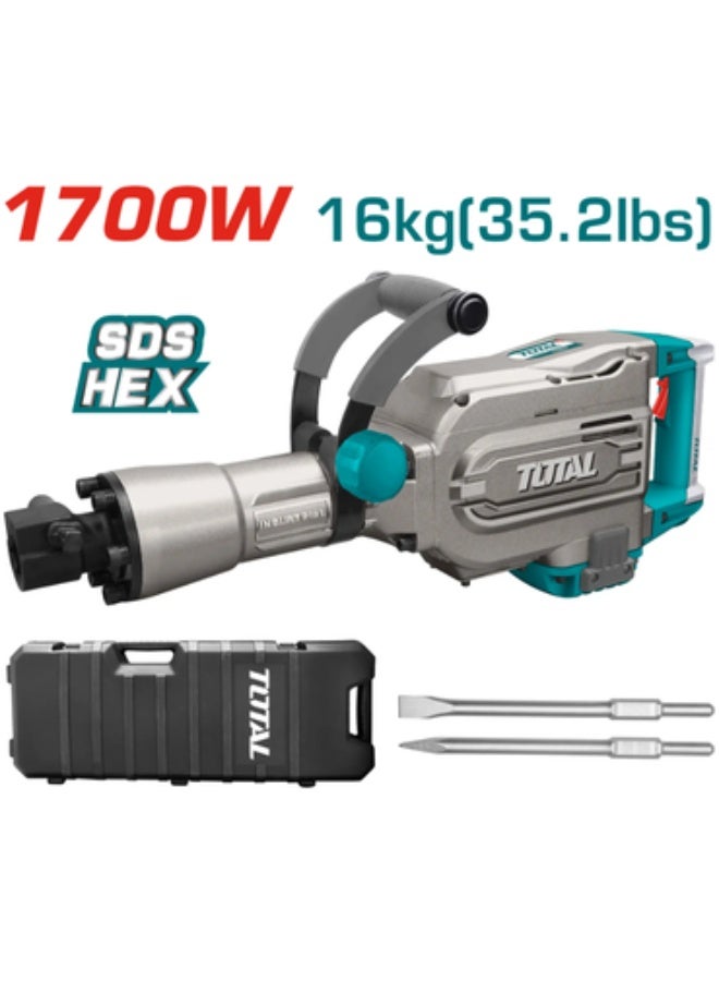 Total 1700W 16Kg Demolition Hammer