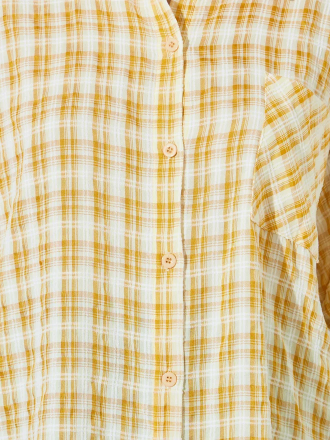 Styli yellow Styli Yellow Checked Pattern Casual Shirt for Women | Best Price UAE