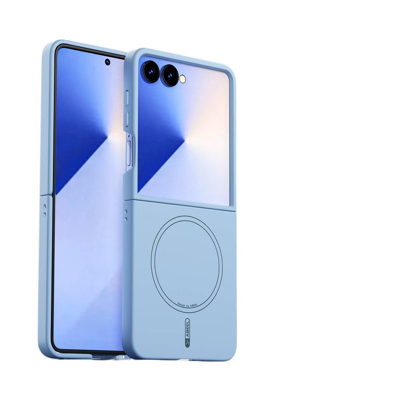 غطاء MagSafe، ملمس سيليكون سائل، بنفسجي PU، لـ Samsung Galaxy Z Flip 7، مغناطيس قوي مغناطيسي من السيليكون باللون البنفسجي أثناء التنقل للطاولة للتنقل اليومي - Image 5