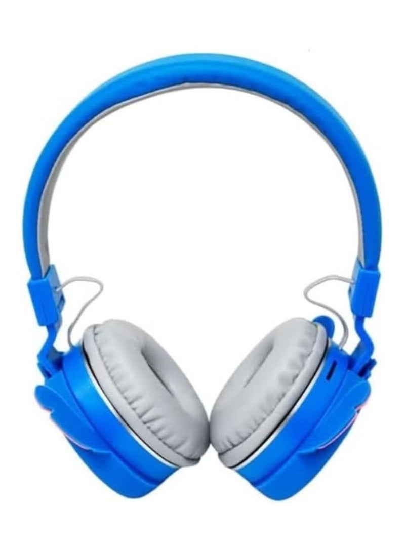 Hamzone Kids Bluetooth Wireless Headphones with Mic, Cartoon Stitch Design, Foldable Over-Ear Headphones, Soft Cushions, HiFi Stereo Sound, Anime 3D Ears, AH-806 Blue, Perfect Gift for Kids - Image 3
