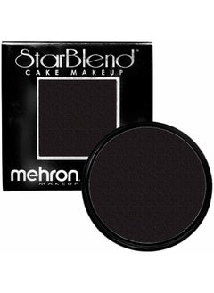 mehron Makeup StarBlend Cake Makeup | Wet/Dry Pressed Powder Face | Powder Foundation | Black Body and Face Paint 2 oz (56g)  - Image 1