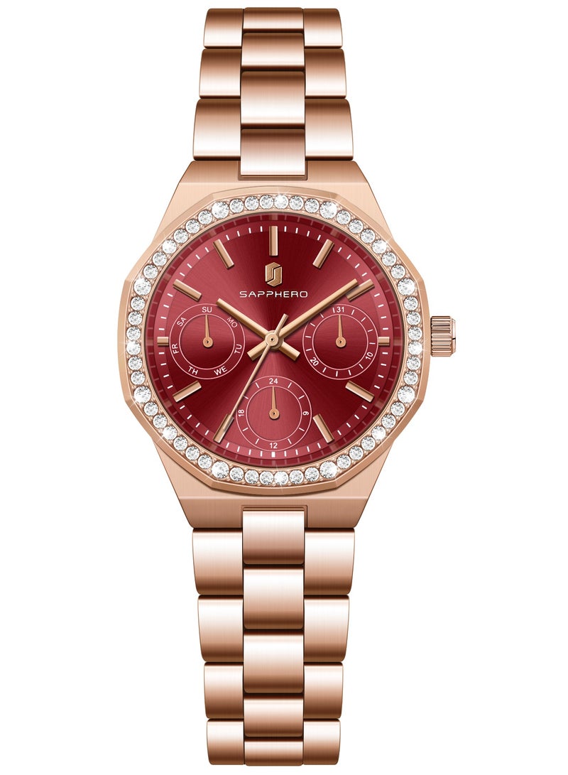 Sapphero SAPPHERO Watches for Women Luxury Ladies Watches Women's Bracelet Watch Small Stainless Steel Analog 3ATM Waterproof Wrist Watch for Women  - Image 2