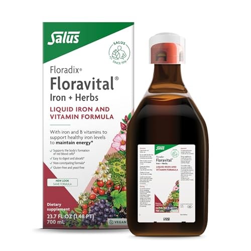Floradix Floradix Floravital Liquid Iron Vitamins Formula Liquid Iron Supplement with B Complex Vitamins Vitamin C Herbs for Energy Support Vegan GlutenFree Yeast Free NonGMO 237 Fl Oz
