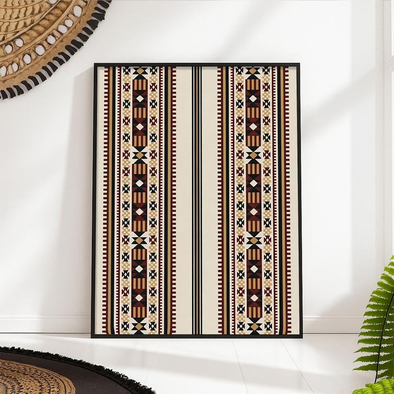 Marktna One canvas painting with a Najdi art design and a hollow frame, measuring (60×90), single piece - Image 1