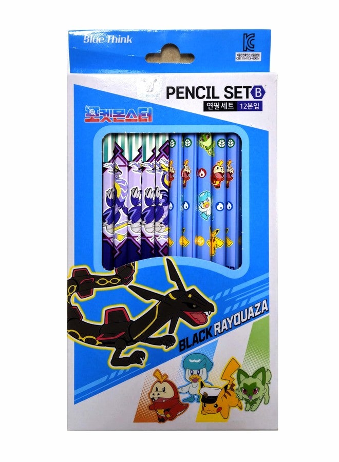 LENITH Pack of 12 - Cute Character Pikachu Monsters Pencil B Lead Wooden Pencil 3 Colors / 1 Type Randomly Send - Image 4