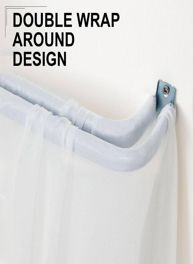 Yaocom ياوكوم، عبوة من قطعتين من قضبان الستائر المزدوجة القابلة للتعديل للنوافذ، مقاس 28-48 بوصة، قضبان ستائر مزدوجة ملفوفة حول النوافذ، مناسبة لستائر التعتيم والستائر الشفافة والأبواب، لون أبيض، تتضمن جميع أدوات التركيب - Image 3