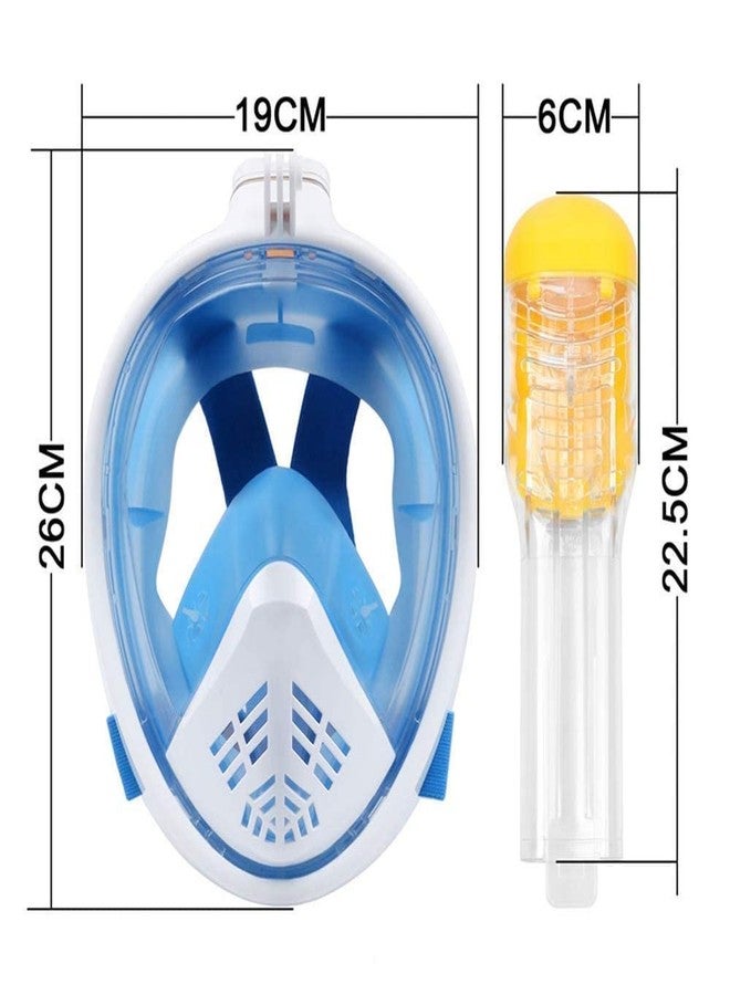 Jolfay Snorkle mask Snorkel Mask Full Face Snorkeling Mask with Panoramic View Anti-Fog and Anti-Leak Design Dive Mask for Adults and YouthSnorkel Equipment (S/M) Blue - Image 2